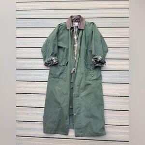 The Australian Outback Collection Waxed Trench Coat Green Mens L